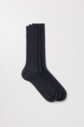 Ribbade bomullssockor, 3-pack Ribbade bomullssockor, 3-pack