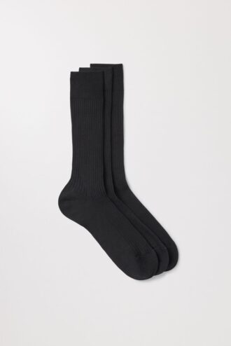 Ribbade bomullssockor, 3-pack Ribbade bomullssockor, 3-pack